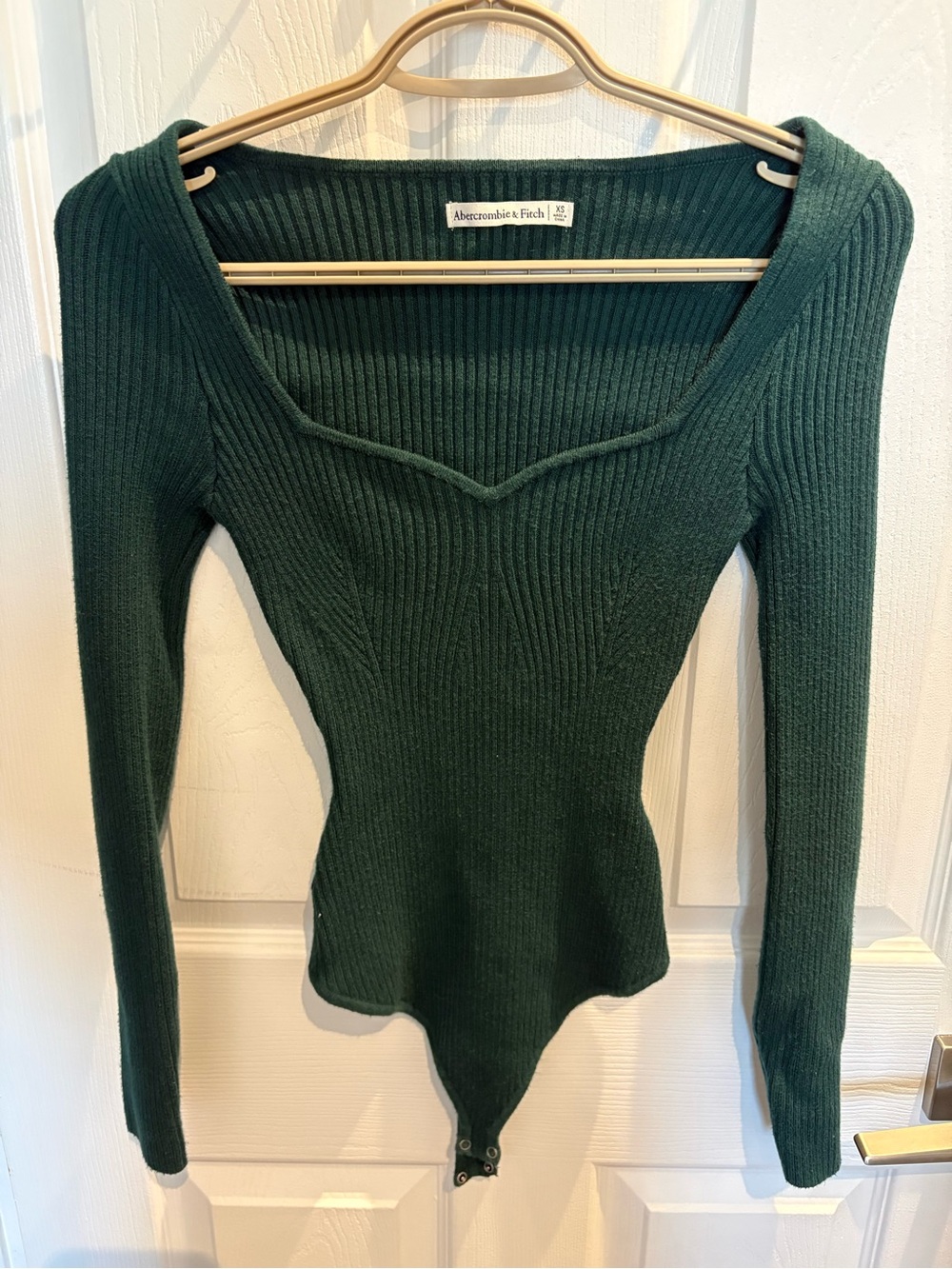 Abercrombie & Fitch Teal Ribbed Long Sleeve Bodysuit